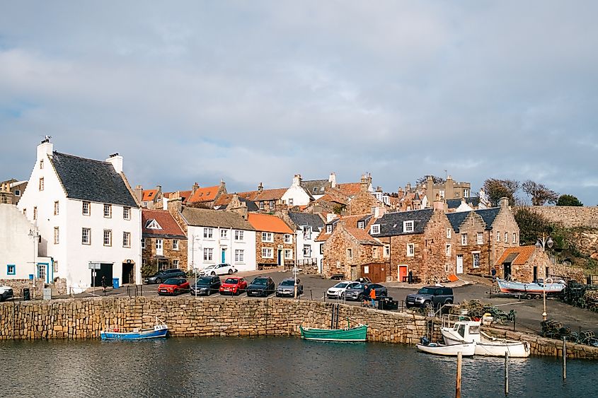 The scenic shoreline of Crail, Scotland