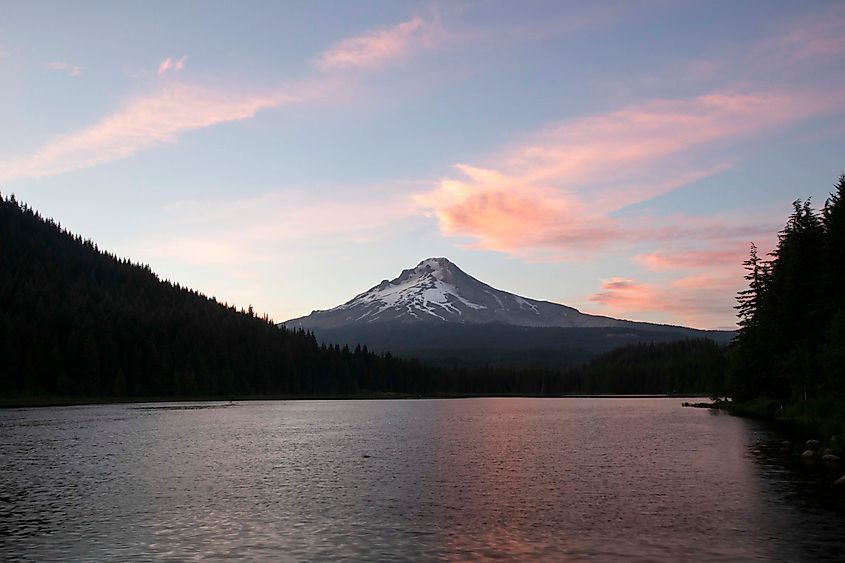 A sunset at Trillium Lake. 