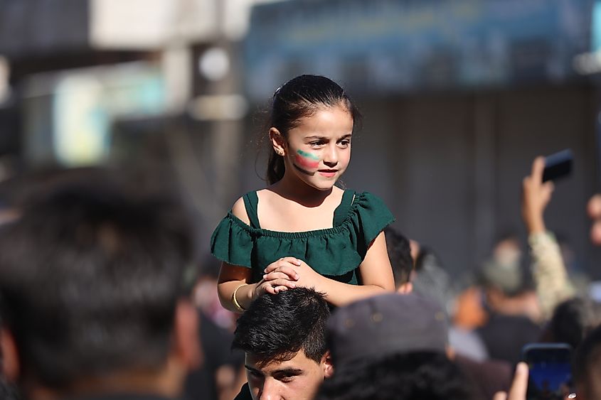 A Syrian girl during a protest. 