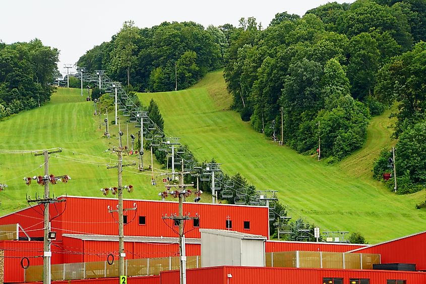 Ski lifts near the Bear Creek Mountain Resort in Pennsylvania.