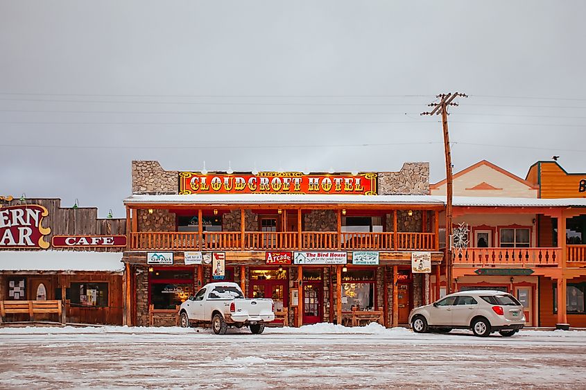 The town of Cloudcroft in New Mexico after a winter snow storm