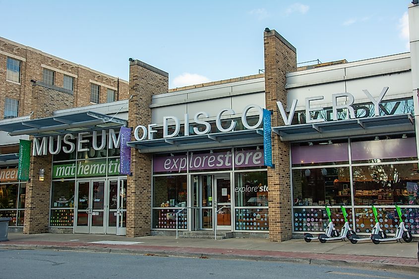 The Museum of Discovery housed in a historic building in the River Market District along the Arkansas River in Little Rock, Pulaski County, Arkansas