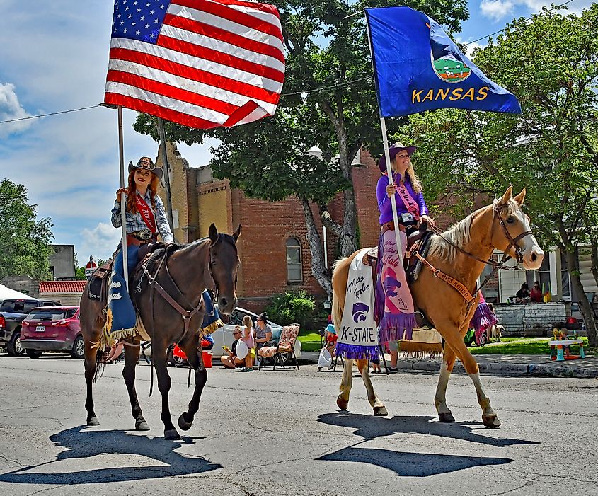 Rodeo parade in Strong City, Kansas.