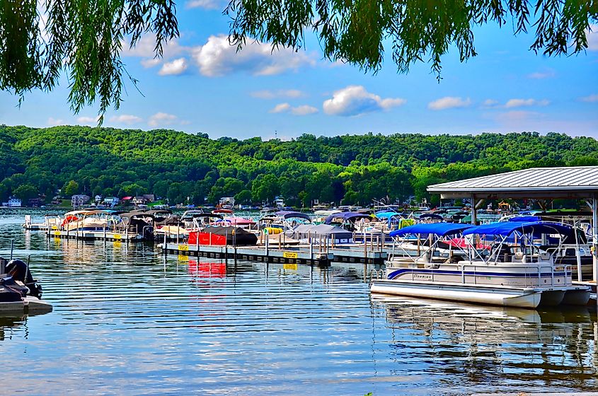 Summer scene at the harbor on Keuka Lake in Penn Yan, New York