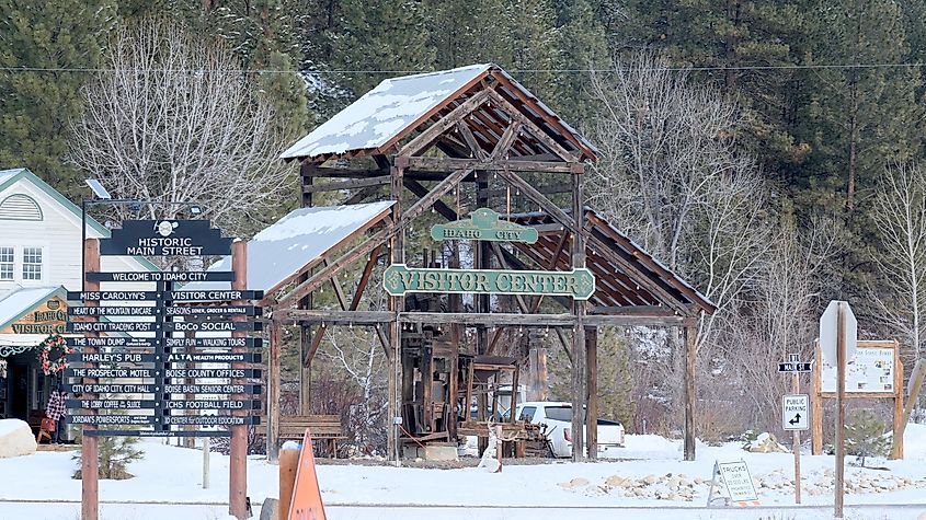 Tourist visitor center and information Idaho City, Idaho. Editorial credit: Adam Constanza / Shutterstock.com