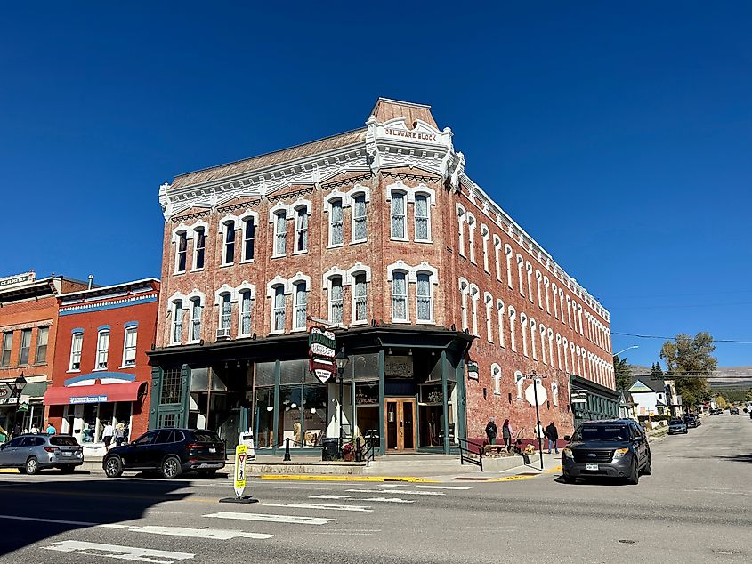 Delaware Block building with hotel on Harrison Avenue. Leadville, Colorado. Editorial credit: Rachel Rose Boucher / Shutterstock.com