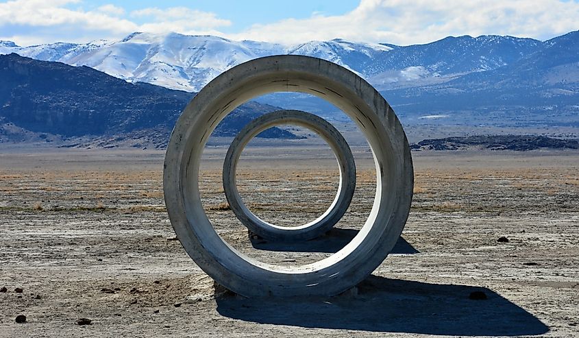 Sun tunnels, Utah Great Salt Lake Desert.