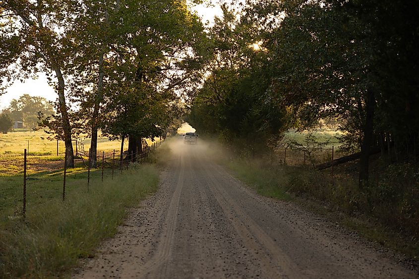 Back roads of Wister, Oklahoma.