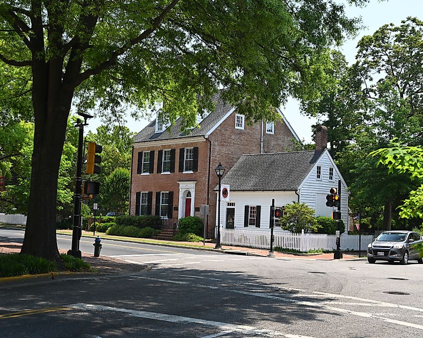 The corner of Dover and Harrison Streets in Easton, Maryland on the Eastern Shore. Editorial credit: JE Dean / Shutterstock.com