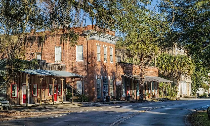 The historic district in Micanopy, Florida.
