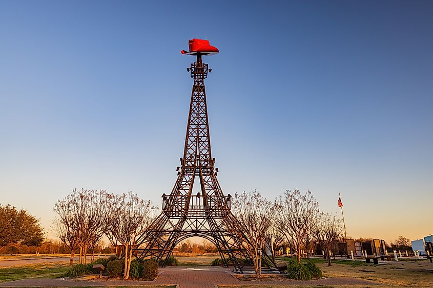 Daytime view of the famous Paris, Texas, Eiffel Tower at USA.