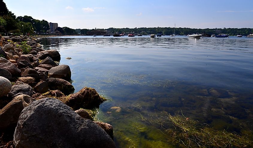 A beautiful view of the waters of Lake Geneva, Wisconsin 