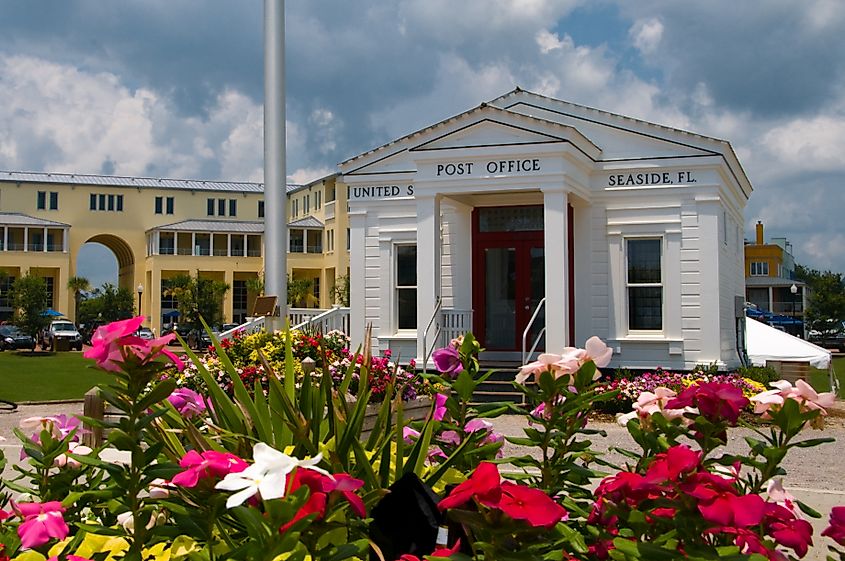 View of the Post Office in Seaside, Florida.