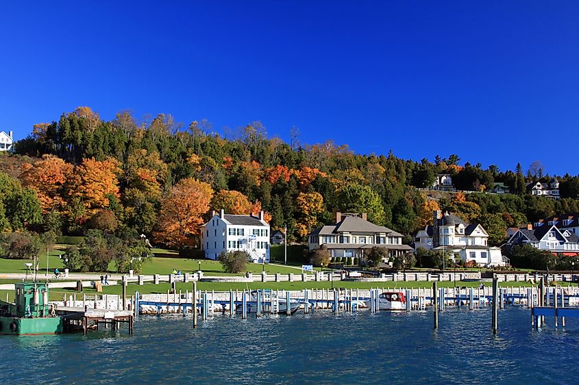 Fall colors in Mackinac Island, Michigan