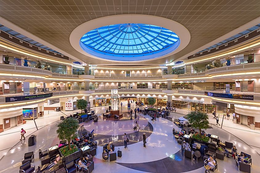 The main hall inside Hartsfield-Jackson Atlanta International Airport