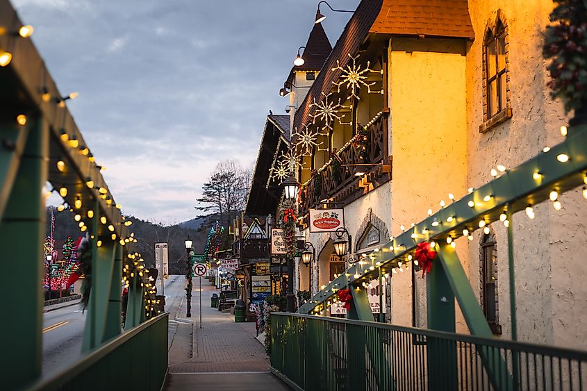 Winter-time decorations in Helen, Georgia.
