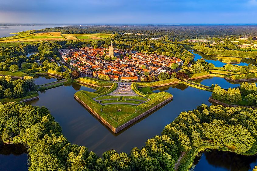 Aerial view of Naarden, Netherlands.