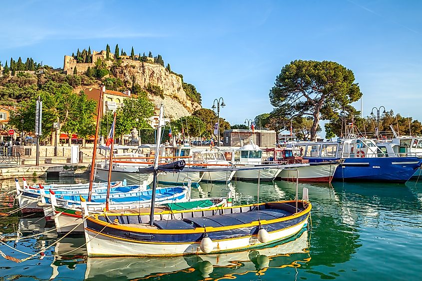 The beautiful harbor in Cassis, France.