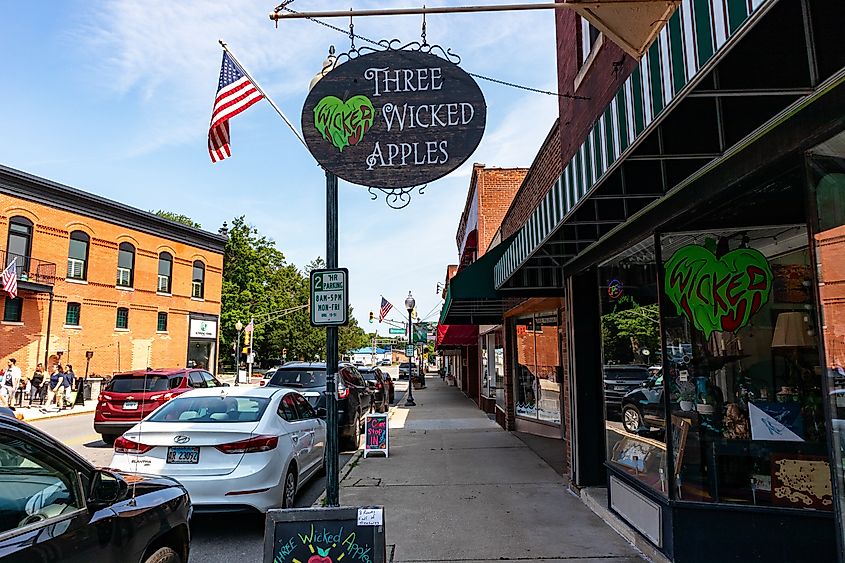 Stores in downtown Chesterton, Indiana