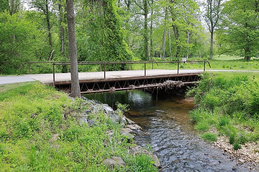 Footbridge in Northwest Park Golf Course in Maryland.