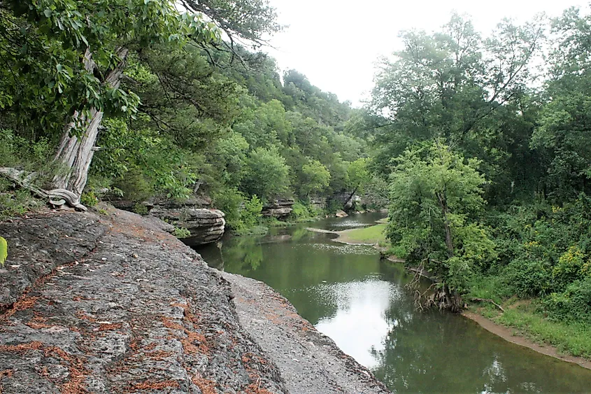 War Eagle Creek at Withrow Springs State Park.