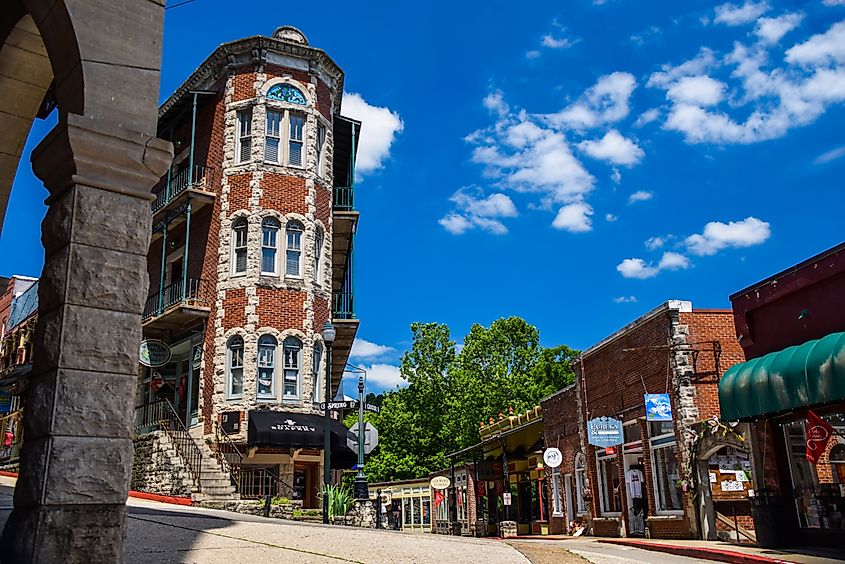 Historic downtown area in Eureka Springs, Arkansas.