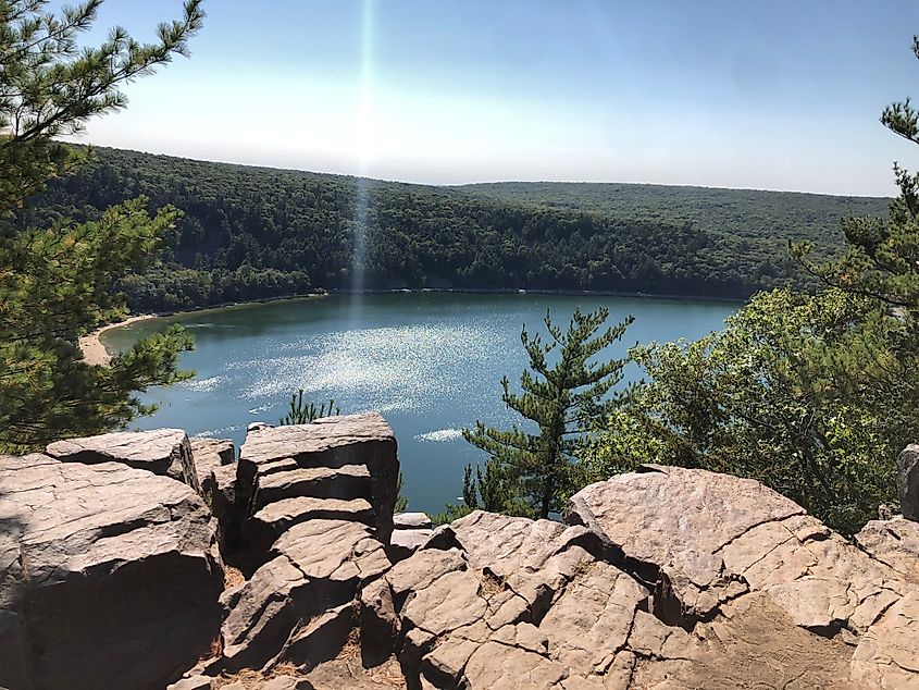 Scenic hiking views from the south shore of Wisconsin Dells