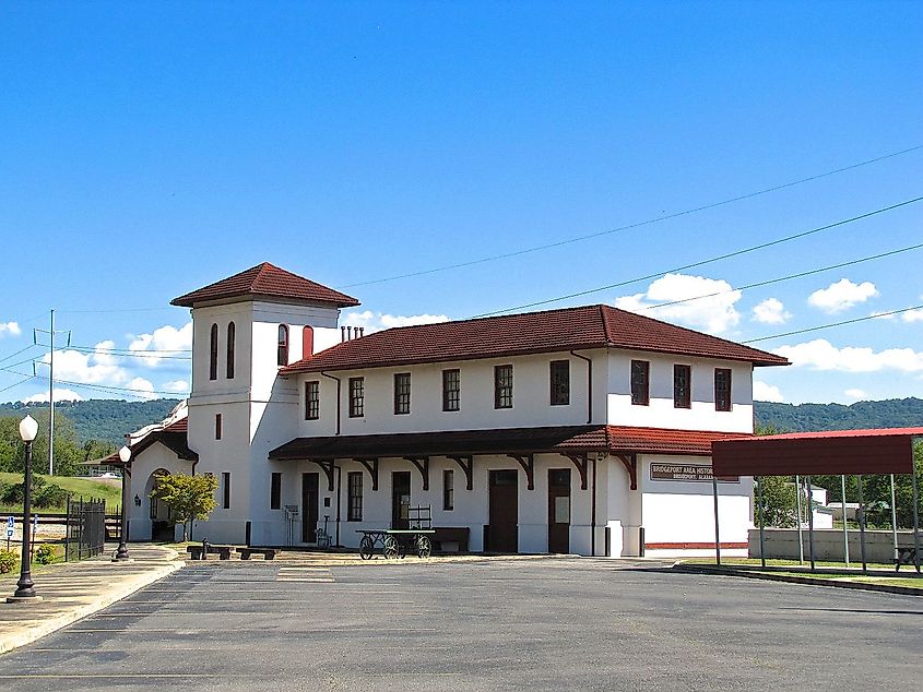 The Bridgeport Depot in Bridgeport, Alabama