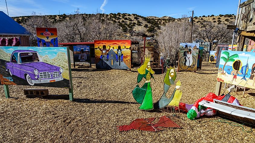 An outdoor photo park in Madrid, New Mexico