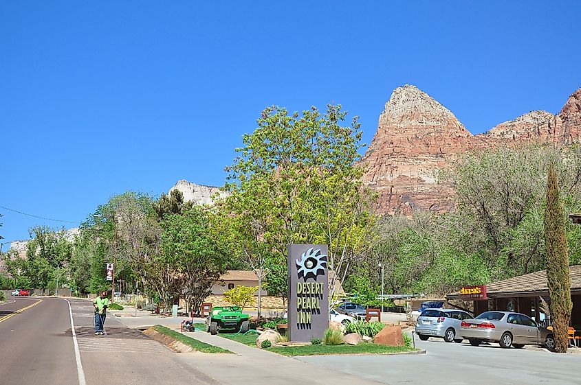 The beautiful town of Springdale near the Zion National Park