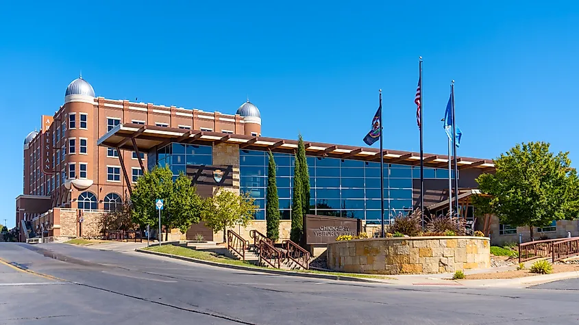 Chickasaw Visitor Center with Artesian Hotel, Casino and Spa in Sulphur, Oklahoma.