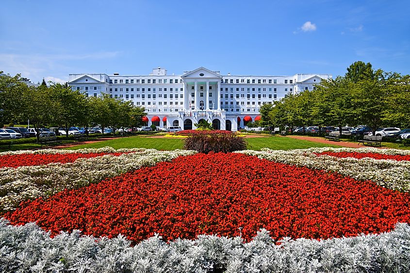 The Greenbrier, a luxury resort located in the Allegheny Mountains near White Sulphur Springs in Greenbrier County, West Virginia.