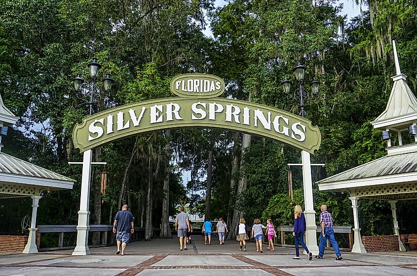 People entering Silver Springs State Park on July 3, 2017 in Ocala, Florida, USA.
