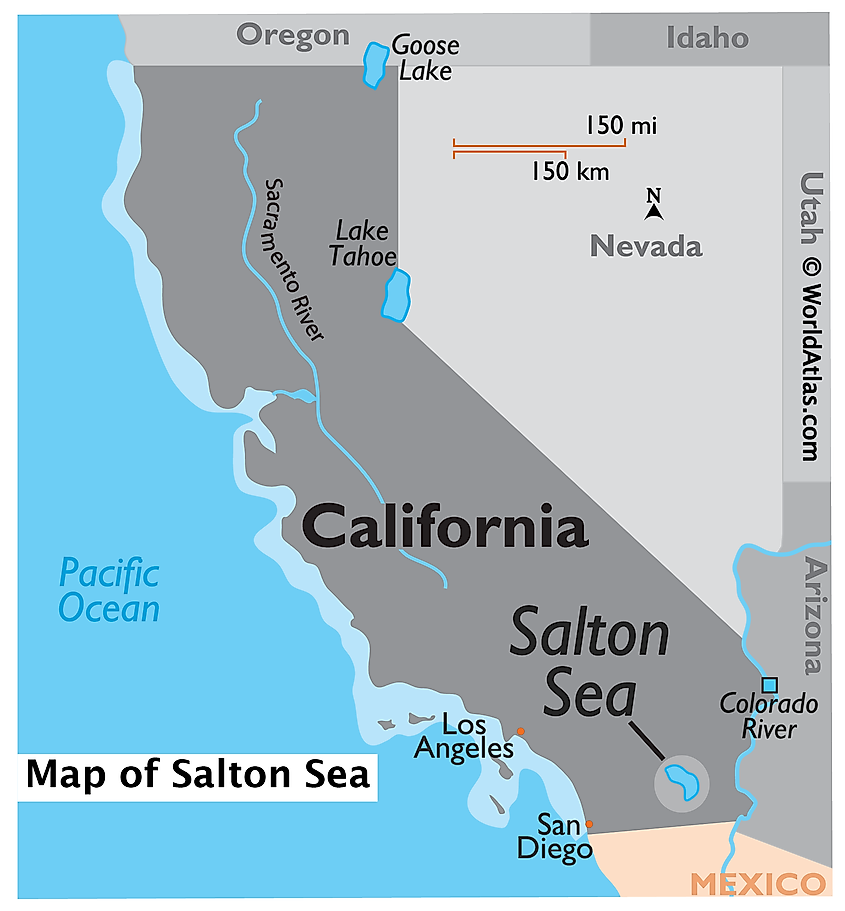 Map Of Salton Sea Area Salton Sea - Worldatlas