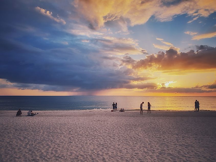 A serene sunset at the beach in Cortez, Florida.
