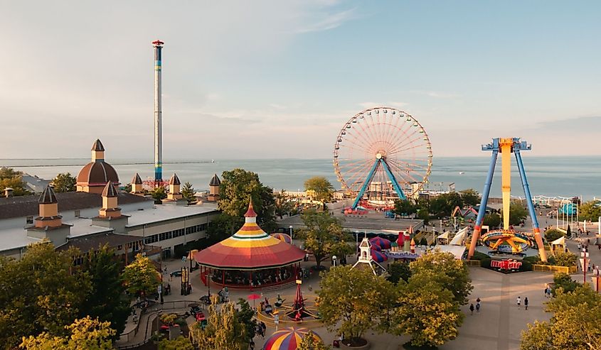 View from the Sky Ride at Cedar Point in Sandusky, OH