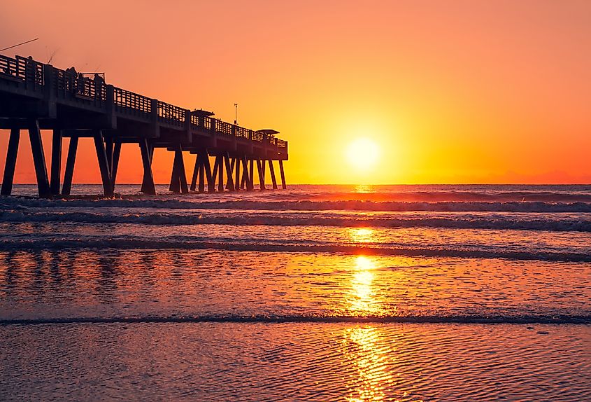 The nearby pier in Jacksonville, Florida, USA.