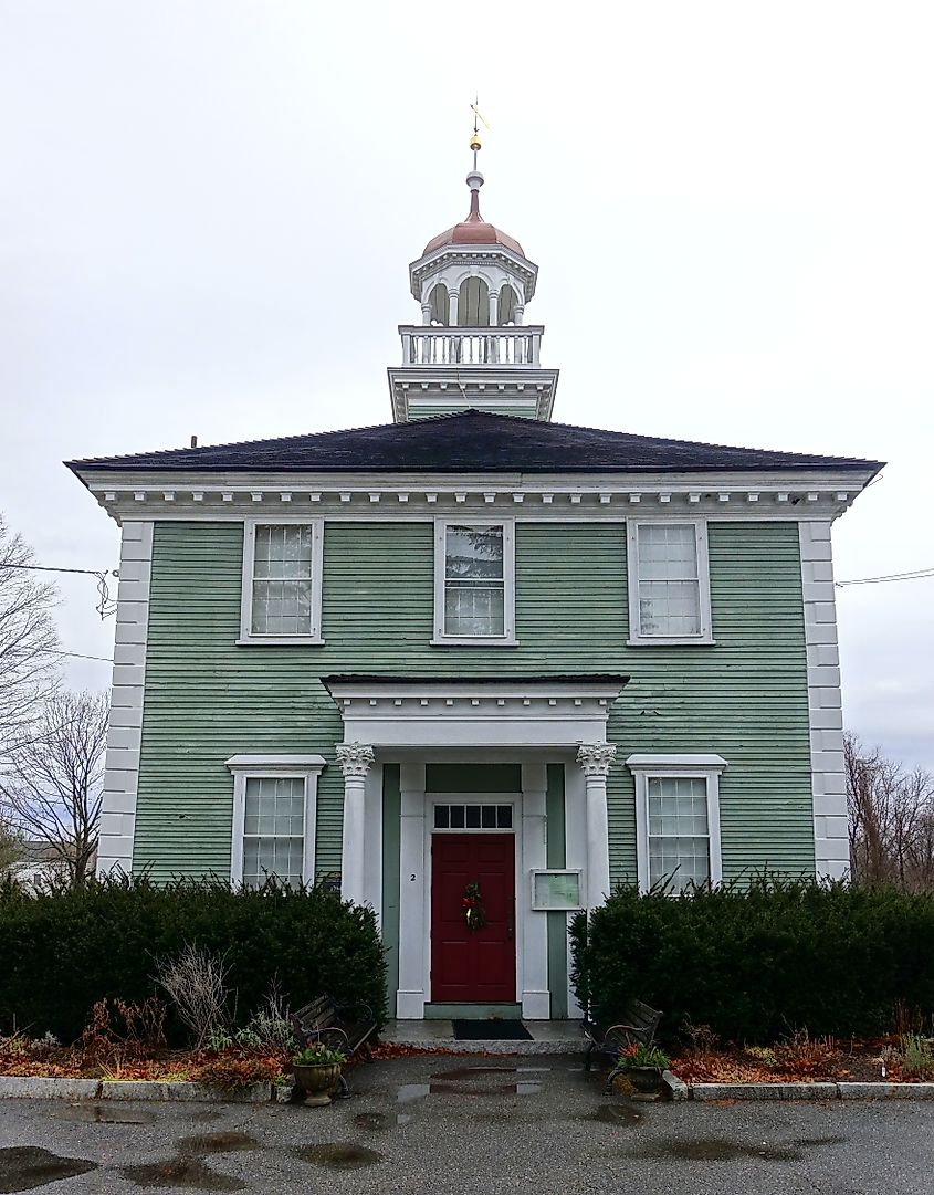 The original Westford Academy building, Westford, Massachusetts.