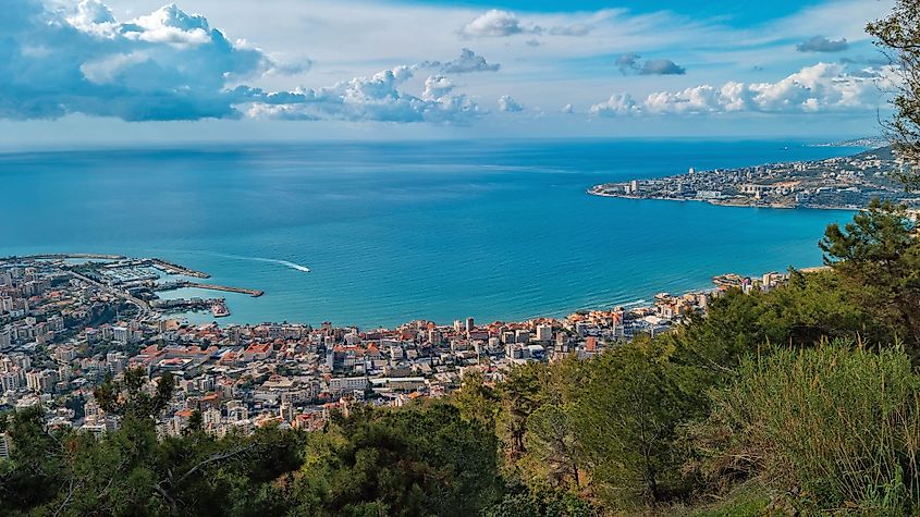 Panoramic view of a city in Lebanon.