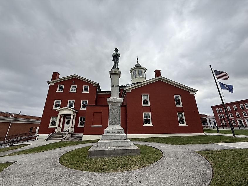 Statue beside the historic Giles County Courthouse in Pearisburg, VA.