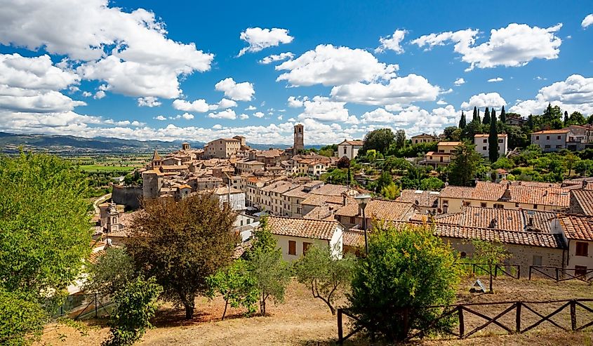 Anghiari, Italy. View of the medieval town.