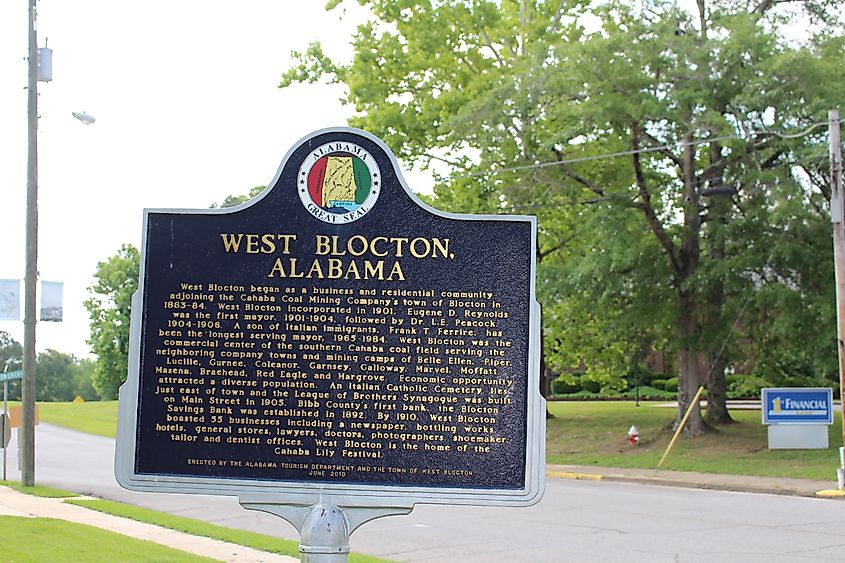 West Blocton Historical Marker.