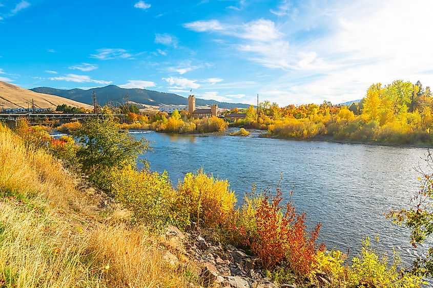 Riverfront trail along the Clark Fork River, Missoula, Montana