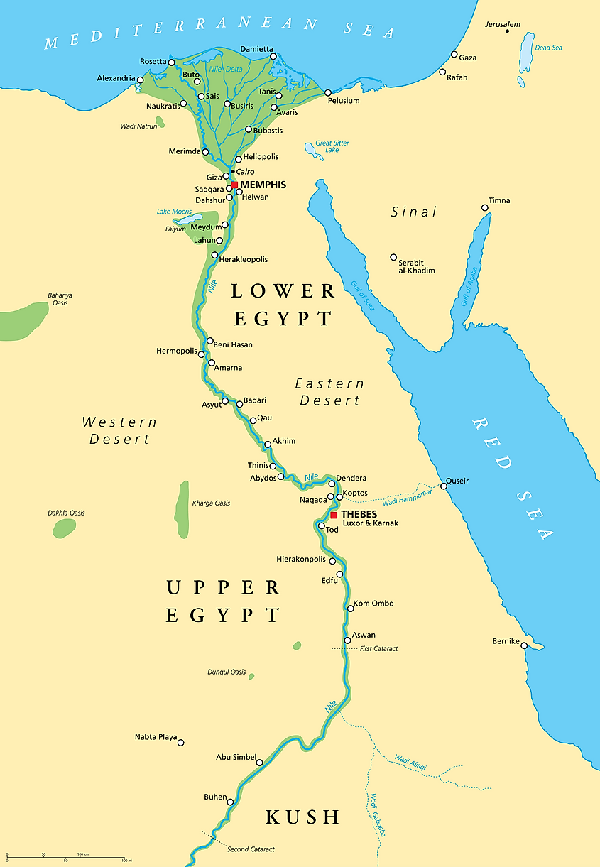 Nile River Map Through Africa