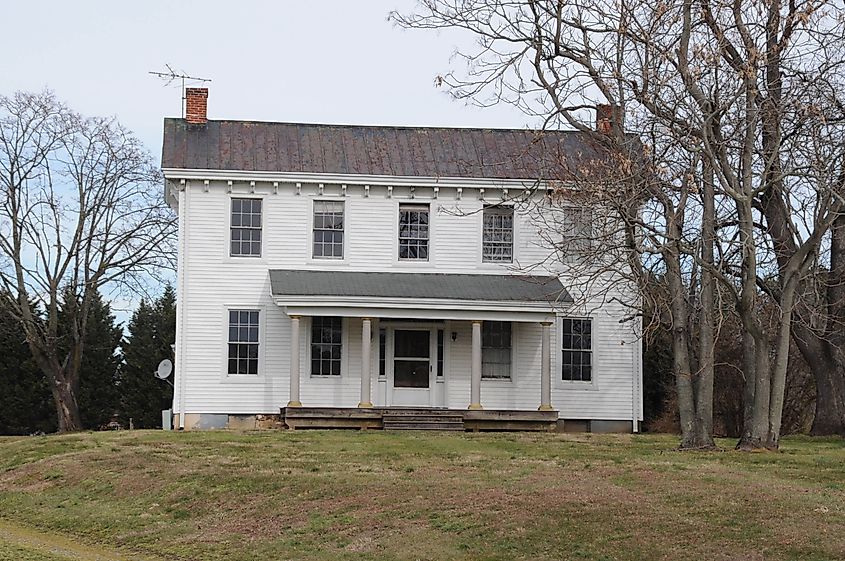 The White Hall, a historic farmhouse in Bear, Delaware.