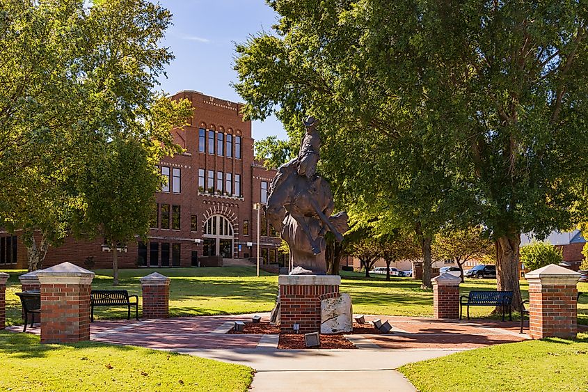 Sunny view of the campus of Northwestern Oklahoma State University at Oklahoma.