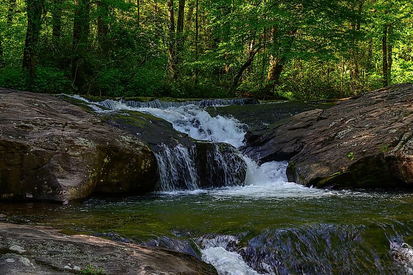 The upper falls at Dick's Creek Falls, near Clayton, Georgia.