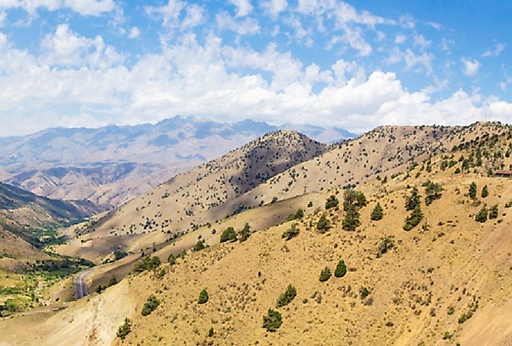 The lower-lying Fergana Valley in northern Tajikistan.