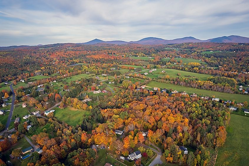 Aerial view of Barre in Vermont.