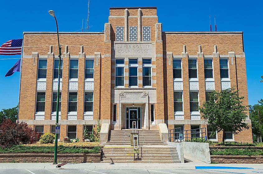 The Dawes County Courthouse in Chadron, Nebraska